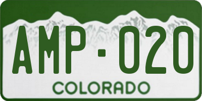 CO license plate AMP020