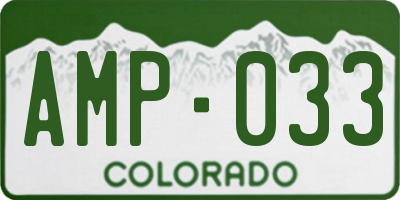 CO license plate AMP033