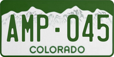 CO license plate AMP045