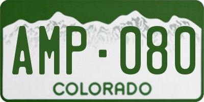 CO license plate AMP080