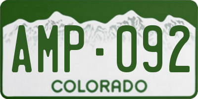 CO license plate AMP092