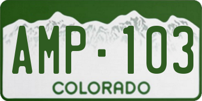 CO license plate AMP103