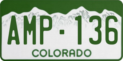 CO license plate AMP136