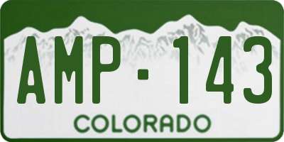 CO license plate AMP143