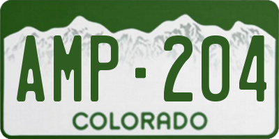CO license plate AMP204