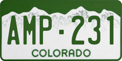 CO license plate AMP231