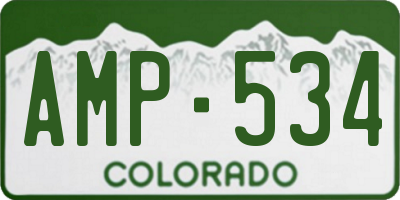 CO license plate AMP534