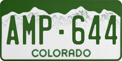 CO license plate AMP644