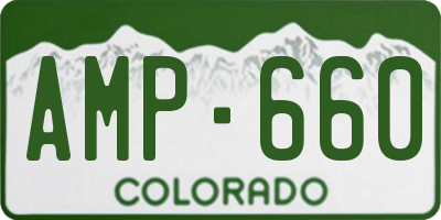 CO license plate AMP660