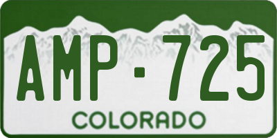 CO license plate AMP725