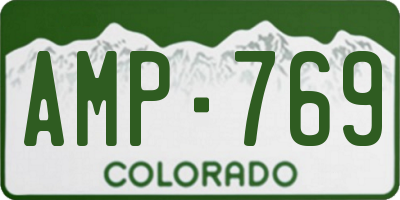 CO license plate AMP769