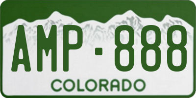 CO license plate AMP888