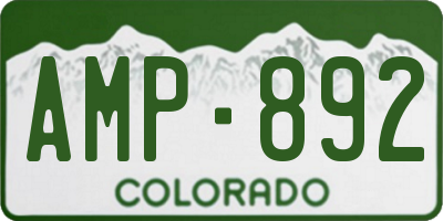 CO license plate AMP892