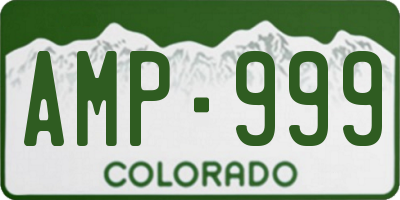CO license plate AMP999