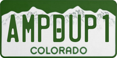 CO license plate AMPDUP1