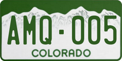 CO license plate AMQ005