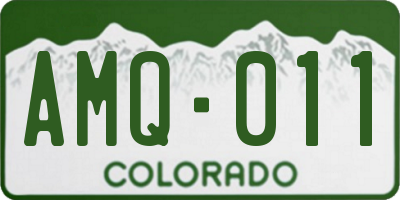 CO license plate AMQ011