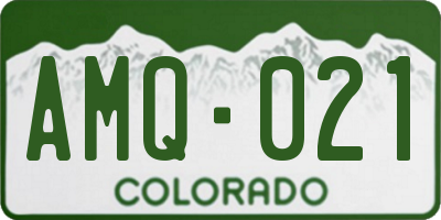 CO license plate AMQ021
