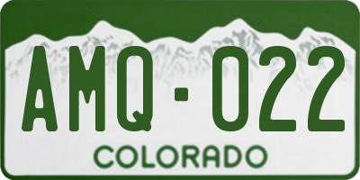 CO license plate AMQ022