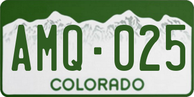 CO license plate AMQ025