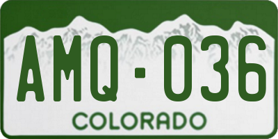 CO license plate AMQ036