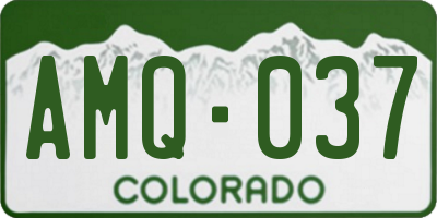 CO license plate AMQ037