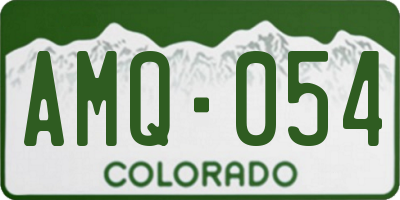CO license plate AMQ054