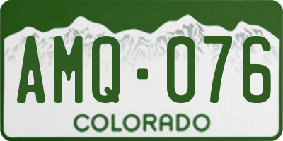 CO license plate AMQ076