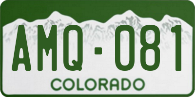 CO license plate AMQ081