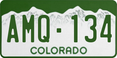 CO license plate AMQ134