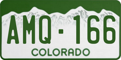 CO license plate AMQ166
