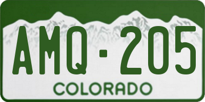 CO license plate AMQ205