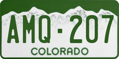 CO license plate AMQ207