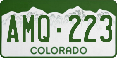 CO license plate AMQ223