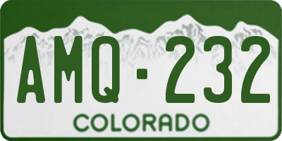 CO license plate AMQ232