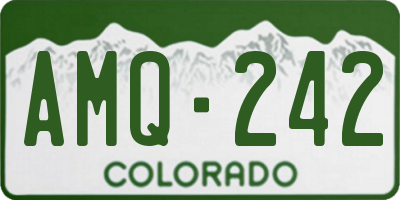 CO license plate AMQ242