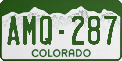 CO license plate AMQ287