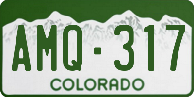 CO license plate AMQ317