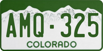 CO license plate AMQ325