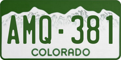 CO license plate AMQ381