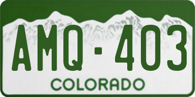 CO license plate AMQ403