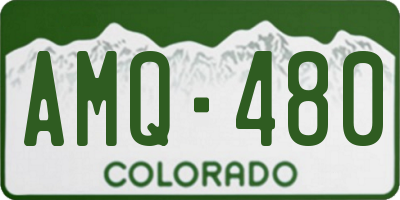 CO license plate AMQ480