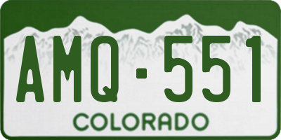 CO license plate AMQ551