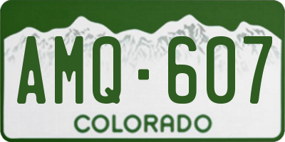CO license plate AMQ607