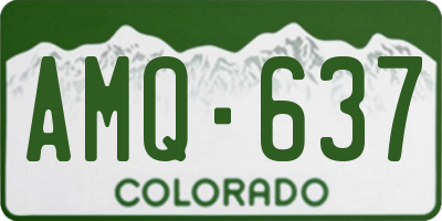 CO license plate AMQ637