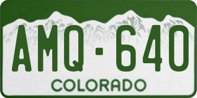 CO license plate AMQ640