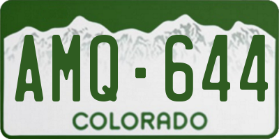 CO license plate AMQ644