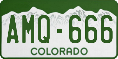 CO license plate AMQ666