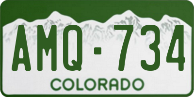 CO license plate AMQ734