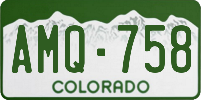 CO license plate AMQ758